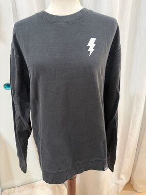 Black Lightning Bolt Crewneck Sweatshirt